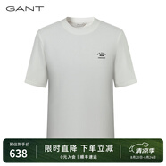 GANT/甘特秋季新款男士簡(jiǎn)約純色印花圓領(lǐng)短袖T恤G1243M50002 105-白色 XL