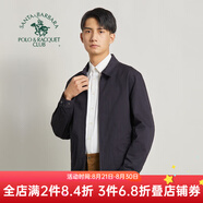 圣大保羅男裝2025秋冬款夾克男商務休閑拉鏈外套翻領純色棉質翻領男士夾克 深藍色（合身版） S 160/80B(46)