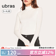ubras七夕禮物小奶皮修身打底衣女肌底衣打底衫秋衣內(nèi)搭長(zhǎng)袖 堆堆領(lǐng)-白色 L