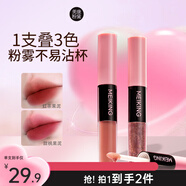 雙頭唇釉鏡面水光唇蜜口紅不易沾杯女友 紅茶果泥+甜桃果泥