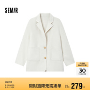 森馬（Semir）外套女中長款西裝領(lǐng)通勤寬松2024冬含羊毛雙面呢夾克109724108021