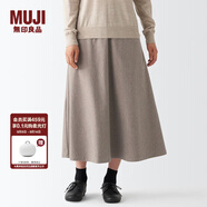 無印良品 MUJI  女式 彈力 起毛 喇叭裙 半身長裙秋冬季 簡約風(fēng)BEK40C2A 棕色 XS