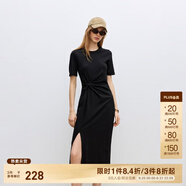 ONLY夏季時(shí)尚休閑長(cháng)款開(kāi)叉收腰顯瘦連衣裙女|124261004 H1Z 黑色 S