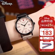 迪士尼（Disney）手表女學(xué)生個(gè)性復古撞色帆布帶石英表初高中生高顏值女孩防水手表