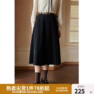 獨束[神裙3.0版]獨束大碼女裝高腰半身裙女秋冬微胖mm遮胯顯瘦A字裙 靜謐黑 2XL