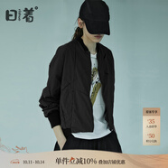 日著（rizhuo）日著原創(chuàng)設(shè)計(jì)女裝2025秋新款城市輕戶外棒球服飛行員夾克短外套 黑色 S