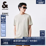 杰克·瓊斯（JACK&JONES）夏季圓領(lǐng)直筒舒適清爽簡(jiǎn)約休閑潮法斗犬刺繡短袖T恤男裝224301064 C45深銀灰色 常規 S