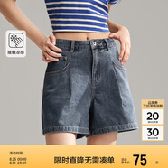 森馬牛仔褲女簡(jiǎn)約時(shí)尚A字褲ins潮夏季涼感短褲休閑風(fēng)109324122005