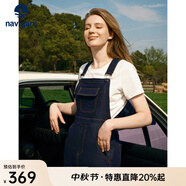 Navigare意大利小帆船減齡牛仔背帶裙女士夏季氣質(zhì)吊帶裙時尚女裝連衣裙 海軍藍 2XL 碼
