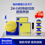 三精制藥極光透亮養(yǎng)膚舒敏氣墊霜保濕氣墊13g*2+替換裝13g*2+唇膏+粉撲3個(gè)