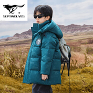 七匹狼夾克專(zhuān)家兒童羽絨服2025年冬季新款男童中大童迷彩童裝中長(cháng)款加厚男款 綠色【X8819】 【升級加厚款】 M 130c