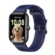 嘉玘透氣硅膠適用OPPOWatch-X2Mini表帶新款洞洞運動(dòng)watch34pro男女se 深藍色【送配套連接器】 適用：OPPO Watch-2(42mm)