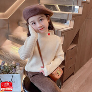 Baldauren小女孩冬天加厚套裝裙女小童秋冬裝加絨寶寶衣服中小童可愛連衣裙 米白色毛衣 常規(guī) 110 建議身高95-105cm 3-4周歲