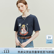 范思藍(lán)恩X卓別名聯(lián)名 23FS12339純棉寬松印花短袖t恤女夏新款 月亮女孩 XS