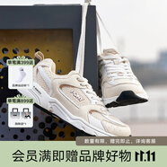 普尼PONY情侶款潮流透氣網(wǎng)面復古慢跑鞋休閑輕量老爹鞋厚底運動跑步鞋 242U1MJ05OW 米/白 39