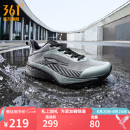 361°運動(dòng)鞋男鞋飛翼6雨屏雨天通勤鞋防潑水防滑黑色跑鞋緩震鞋子男 石墨灰/曜石黑 45