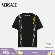 VERSACE JEANS COUTURE/【七夕禮物】OutlineBarocco常規(guī)版T恤 EG89-黑色+金色 M