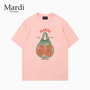 MARDI MOUNTAIN官方旗艦店 韓國正品2025夏新款黑白純棉短袖女t恤 幻彩粉 2XL 160-180斤
