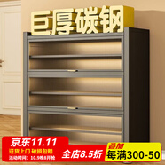 江緯鞋柜門口入戶柜一體靠墻收納架多層家用門口新款2025 【加厚碳鋼】灰5層長(zhǎng)60高80cm