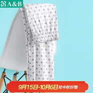 AB內(nèi)衣純棉家居褲長褲寬松男士皮筋高腰中年全棉薄夏印花睡褲休閑 藍(lán)灰魔方 3XL