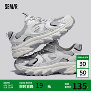 Semir老爹鞋春夏季透氣網(wǎng)面跑步減震輕便運動(dòng)鞋女SCX233462 白/淺灰 36