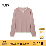 森馬（Semir）森馬毛衣女短款假兩件含羊毛針織衫24冬新款保暖內搭109724107015