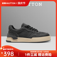皓頓（HAUT TON）頭層牛皮運動板鞋男款2025新款潮流休閑鞋男士復(fù)古低幫鞋 灰色3549 40 適合運動鞋41碼