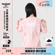 BOY LONDON【繁花】潮牌T恤情侶款短袖櫻花翅膀印花N01712 粉色 M