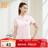 361°運動翻領(lǐng)t恤2025年春夏季新款休閑透氣短袖情侶POLO衫開學(xué)季 【女款】千禧粉 XL
