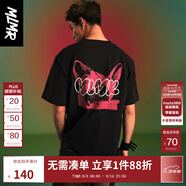 MLMR MY LIFE MY RULES24春夏新款男女情侶同款發(fā)泡字母膠印筆刷感涂鴉短袖T恤M24101008 E40黑色 M