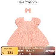 happyology英國兒童波點(diǎn)泡泡袖連身裙女童新品春全棉可愛(ài)夏連衣裙 粉底白波點(diǎn) 110 (112cm)