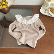 G.DUCKKIDS女童春秋季背心裙子2025新款兒童韓版燈芯絨女寶寶秋裝甜美連衣裙 熱售米杏色內搭 100 cm