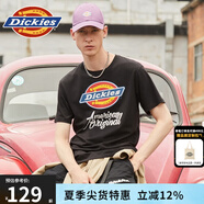 dickies 純棉短袖T恤男 情侶男女同款 印花休閑百搭上衣7087 7087黑色 常規(guī) L