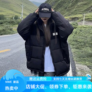 暖冬鴨鴨2025新款韓版寬松短款羽絨棉服女冬季個(gè)性立領(lǐng)加厚面包服女外套潮 黑色 S  建議115斤以?xún)?nèi)