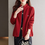 拉夏貝爾（La Chapelle）短外套女裝2025年春秋新款韓版連帽時(shí)尚小個(gè)子外套風(fēng)衣上衣服女春 紅色 M 【建議100-110斤】