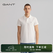 GANT【100%棉】GANT/甘特夏男士寬松時(shí)尚休閑舒適通勤翻領(lǐng)短袖POLO衫 110白色 L
