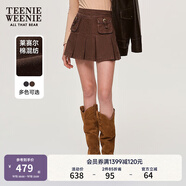 Teenie Weenie小熊半身裙女2025春夏新款潮流甜酷辣妹風(fēng)牛仔短裙 棕色 M 165