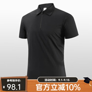 凡客誠(chéng)品（VANCL）凡客誠(chéng)品官方店夏季純色拉鏈翻領(lǐng)T恤男士短袖 黑色 XL
