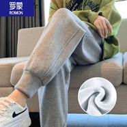 羅蒙（ROMON）    加絨運(yùn)動(dòng)褲女2025秋冬款外穿高個(gè)子衛(wèi)褲時(shí)尚百搭寬松灰色保暖 灰色【加絨】 L 【建議115-130斤】