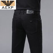 AEXP2025新款歐版夏季薄款男士牛仔褲彈力休閑修身小腳百搭長(cháng)褲子 黑色 132款 28 碼(腰圍2尺1)建議100斤左右