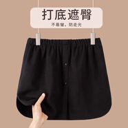紐菲奧納（NEW FEONA）屁簾遮臀女秋冬打底褲鯊魚褲衛(wèi)衣下擺黑色裙子半身裙毛呢短裙 灰大格子【紐扣款】 2XL _150-170斤