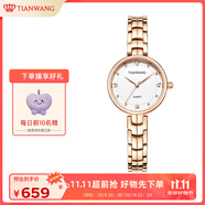 天王（TIAN WANG）手表女 生日禮物星辰系列鋼帶石英女表玫瑰金LS31387P.P.W