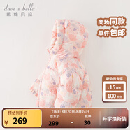 戴維貝拉（DAVE＆BELLA）兒童羽絨服女童上衣男童羽絨衣冬裝新款寶寶衣服保暖小童外套 小兔印花【現貨】DB4238127 90 cm（建議身高80-90cm）