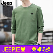 JEEP SPIRIT高端吉普長(zhǎng)袖t恤男士2025新款春秋季圓領(lǐng)寬松衛(wèi)衣百搭打底衫上衣 軍綠色 【款】 常規(guī) M