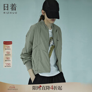日著（rizhuo）日著原創(chuàng)設(shè)計(jì)女裝2025秋新款城市輕戶外棒球服飛行員夾克短外套 風(fēng)吟綠 L