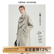 VEGA CHANG牛角扣呢子大衣女冬2025年學(xué)院風(fēng)加厚毛呢大衣 燕麥色長款（160以上推薦） XS