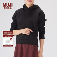 無(wú)印良品 MUJI 女式 針織抓絨 連帽衫 W8AB131 黑色 S