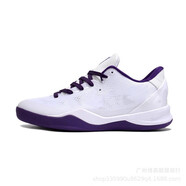 批發(fā)科比8代籃球鞋低幫實(shí)戰氣墊男鞋防滑耐磨ZK9學(xué)生緩震透氣戰靴 白紫 43