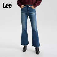 Lee【張凌赫代言】商場(chǎng)款25秋冬新品426修身高腰微喇中深藍女牛仔褲 中深藍 28