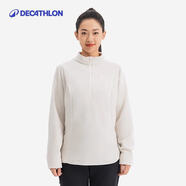 迪卡儂（DECATHLON）保暖戶外抓絨衣外套男女運(yùn)動(dòng)寬松秋搖粒絨外套沖鋒衣內(nèi)膽 女款-半拉鏈-月巖灰 S